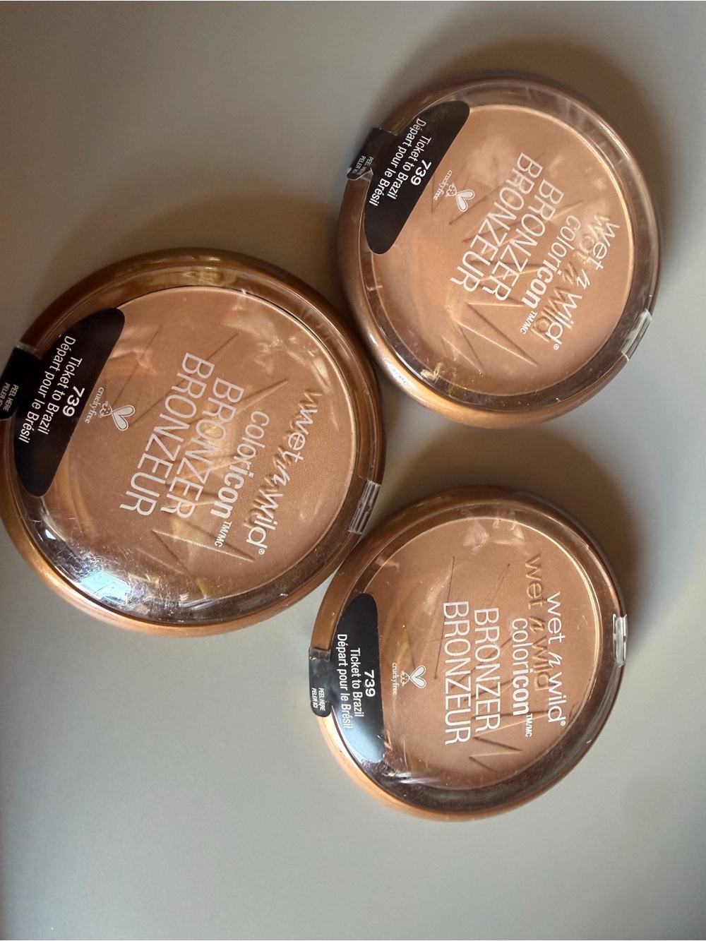 3 Wet N Wild Coloricon Bronzer 739 Ticket To Brazil 0.46 oz New